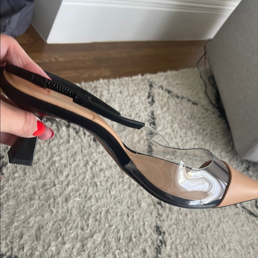 Zara Black and Tan Slingback Heels